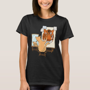Stor katt Historia Fina konster Katt för en konstn T Shirt