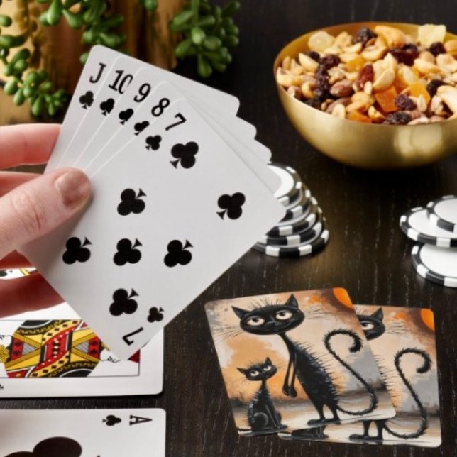 Stor Katt Liten Katt Halloween  Casinokort (Poker cards easy to shuffle, smooth card stock. Dimensions: 2.5" x 3.5”. 
)