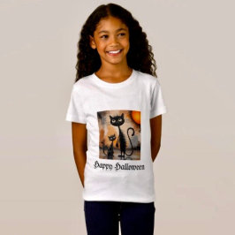 Stor katt Liten katt Halloween  T Shirt
