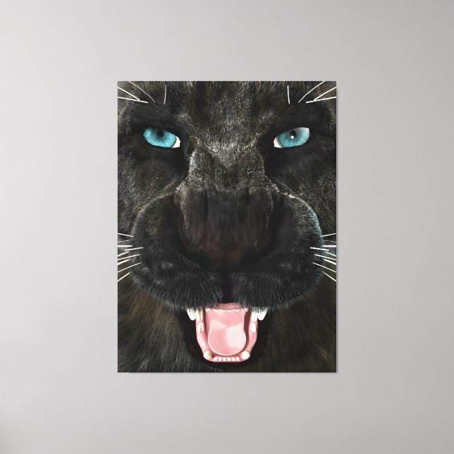 Stor katt svart panter canvastryck (Framsida)