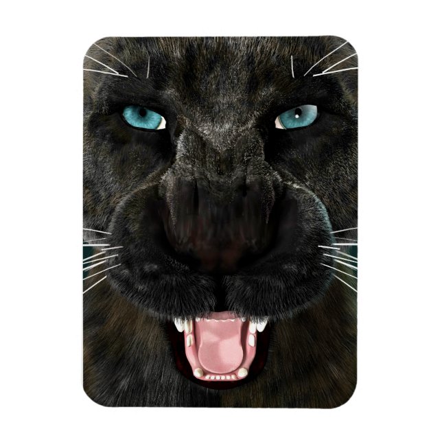 Stor katt svart panter magnet (Vertikal)