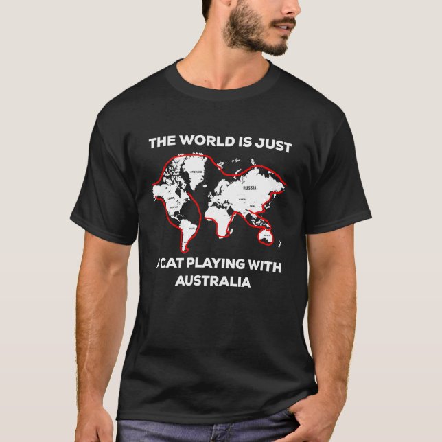 Stor kattvärld leker med Australien T Shirt (Framsida)