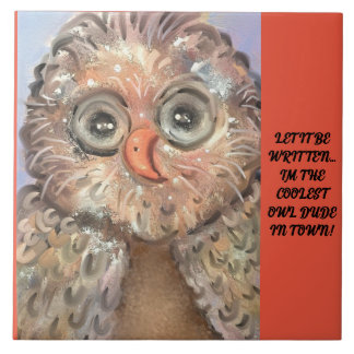 Stor keramik Tile-ludde, Whimsical, Uggla! Kakelplatta