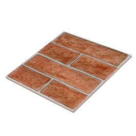 Stor keramisk bricka med faux brick design brickrö kakelplatta