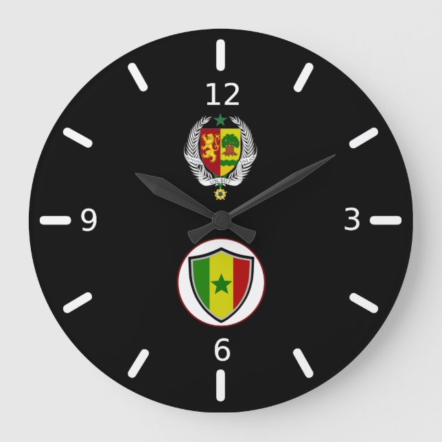 Stor klocka för Senegal flagga-jacka-arm (Framsida)