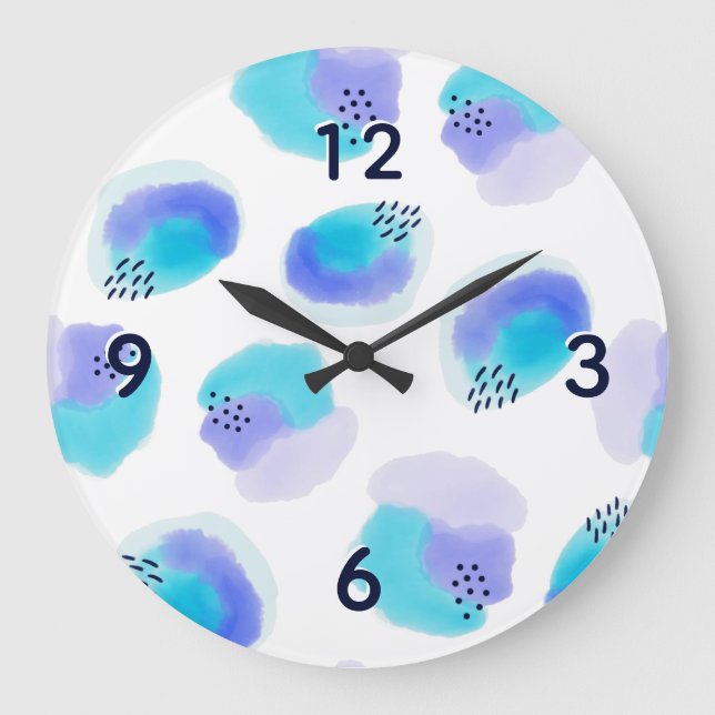 Stor klocka för vattenfärg Brushstroks (Framsida)