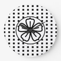 Stor klocka "Klocka på, Klockera av svart och vitt