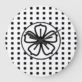 Stor klocka "Klocka på, Klockera av svart och vitt