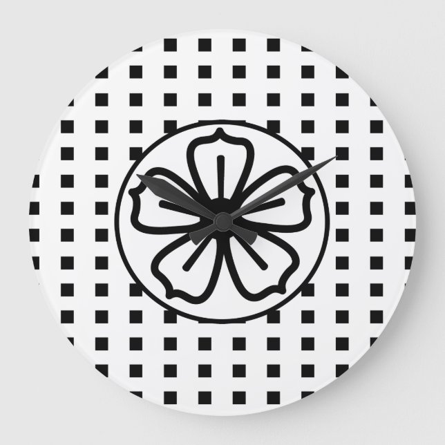 Stor klocka "Klocka på, Klockera av svart och vitt (Framsida)