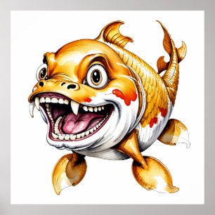 Stor Koi Carp - Arkivteckning Poster