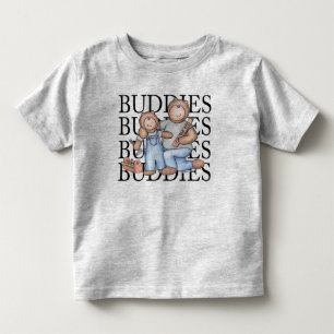 Stor kompis och lite kompis, snickare tillsammans! tee
