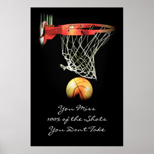 Stor konstverk motiverande citat basketaffisch poster