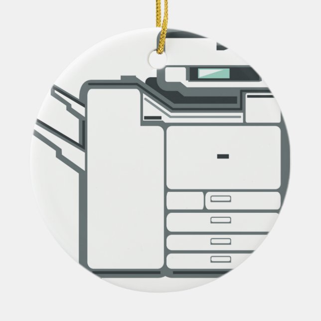 Stor kontorsskrivare julgransprydnad keramik (Framsidan)