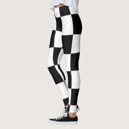 Stor kontrollerad Mönster Black and White Modern Leggings