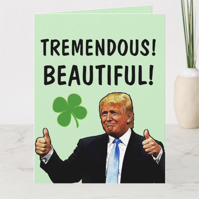 STOR KORT FÖR ST.PATRICK'S DAY MED DONALD TRUMP (Framsida)