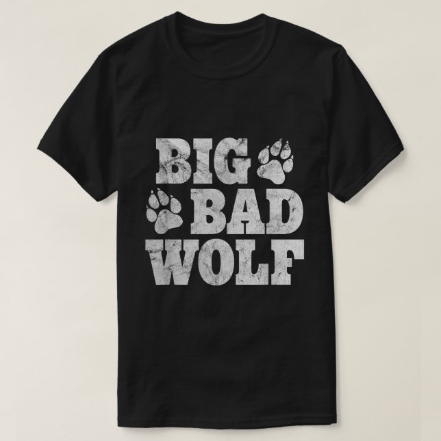 Stor Kostym för Stora Stygga Vargen, Rolig Hallowe T Shirt (Design framsida)