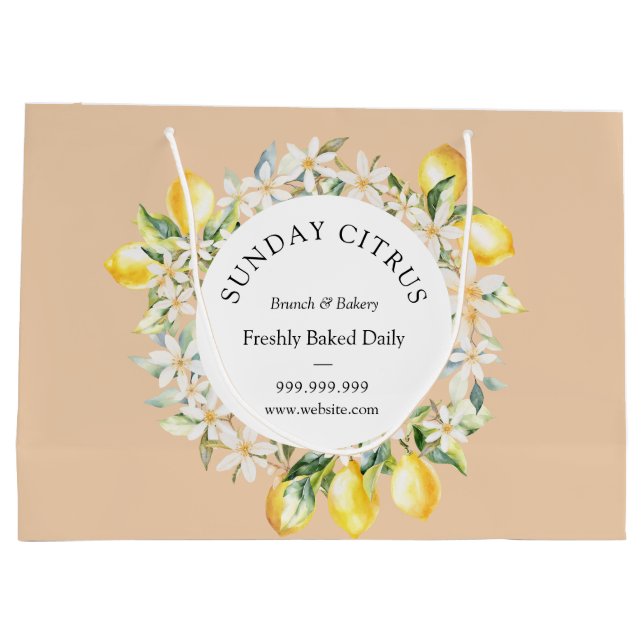 Stor krans av gula citroner och vita blommor (Baksidan)