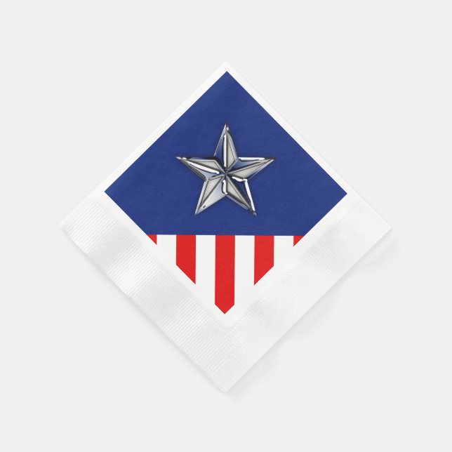 Stor krom som Silver Star på Festive Färg Pappersservett (Hörn)