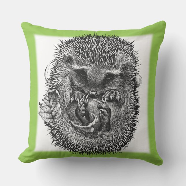 Stor kudde utomhus, söt sömnig Hedgehog design (Framsida)