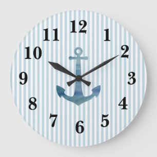 Stor låda för Nautical Blue Anchor Rand Klocka