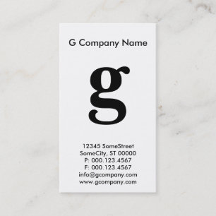 stor, lägre monogram visitkort