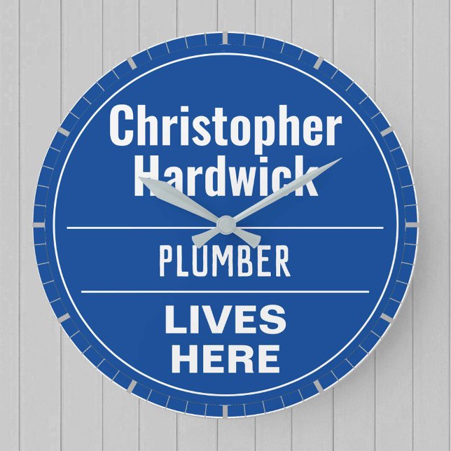 Stor lås för roligt Plumber Wall Plaque Stil Stor Klocka (Skapare uppladdad)