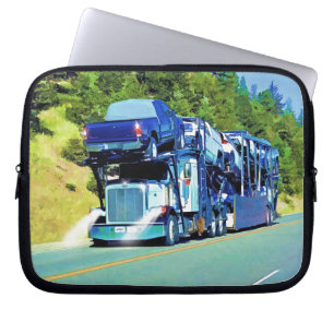 Stor Lastbil och motorvägskonst för Lastbil-älskar Laptop Sleeve