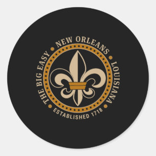 Stor Lätt New Orleans Louisiana Fleur De Lis Estab Runt Klistermärke