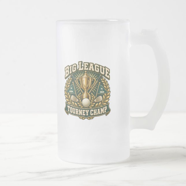 Stor League Turnering Champ Tvåsidig Frostad Frostat Ölglas (Höger)