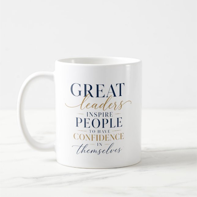 Stor Ledarskap Självförtroende Inspiration Kaffemugg (Vänster)