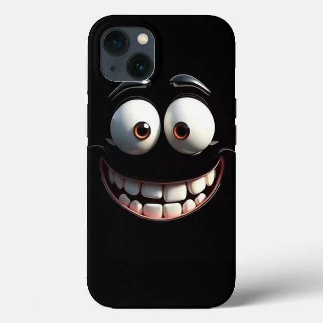 Stor leende blackout iPhone-fodral (Baksida)