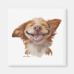 Stor leende hund tecknad serie magnet