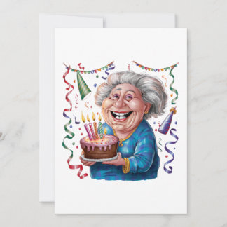 Stor leende mormor födelsedag inbjudningar