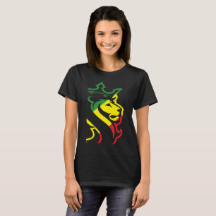 STOR LEJON RASTA JAMAIKANSK OGRÄSHYPE D FÖR OGAB T SHIRT