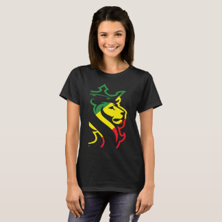 STOR LEJON RASTA JAMAIKANSK OGRÄSHYPE D FÖR OGABEL T SHIRT