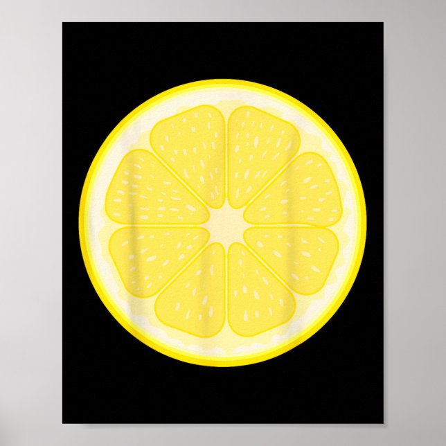 Stor lemon-skivad dräktighet Cute Easy Fruit Hallo Poster (Framsidan)