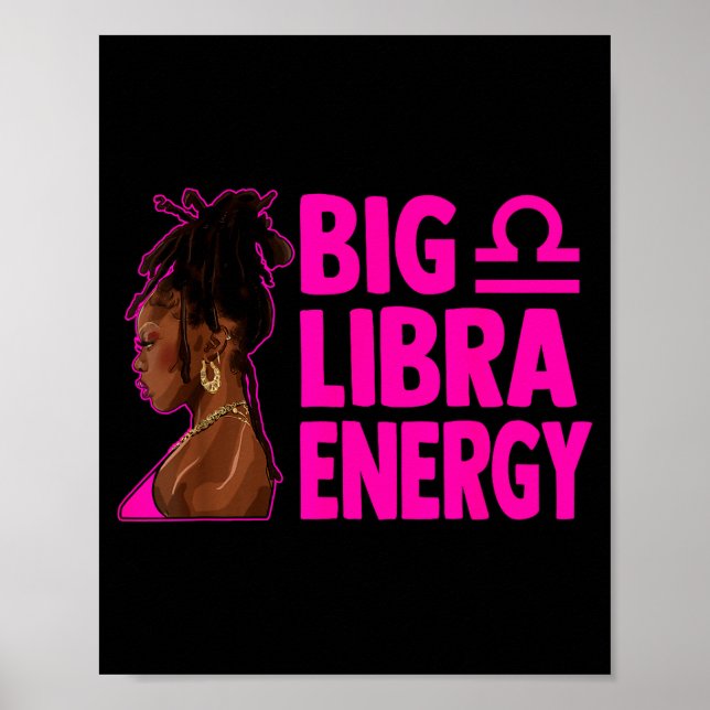 Stor Libra Energi Födelsedag Loc'd Kvinna Zodiak F Poster (Framsidan)