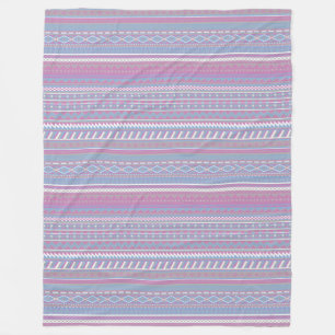 Stor Lila Aztec Design Fleece Blanket