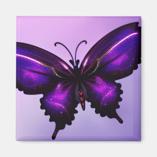 Stor Lila Fjäril Magnet