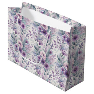 Stor lila lavendelblommig presentbag