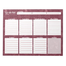 Stor lista varje vecka för att göra-lista - Löv de Anteckningsblock