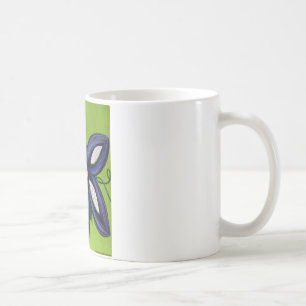 Stor ljus blåttblomma kaffemugg