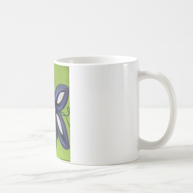 Stor ljus blåttblomma kaffemugg (Höger)