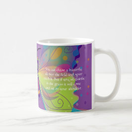 Stor & Ljus Fjäril med Poem Kaffemugg