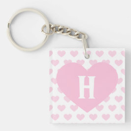 Stor ljus - rosa hjärta - Monogram