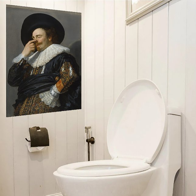 Stor löje kavaller badrum poster (Laughing Cavalier bathroom poster)