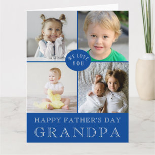 Stor Lycklig Fars dag Grandpa Photo Collage Kort