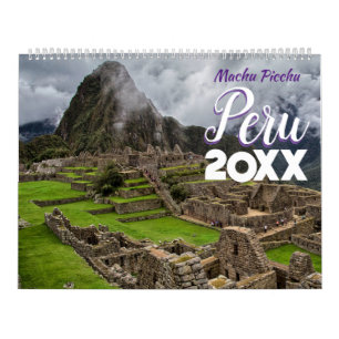 Stor Machu Picchu Peru Scenisk Väggkalender 2027 Kalender