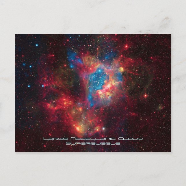 Stor Magellanic Cloud Superbubble i Nebula N44 Vykort (Framsida)