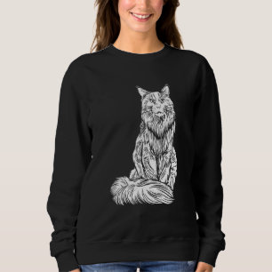 Stor maine-kolv med fluffy, lång Jackat T Shirt